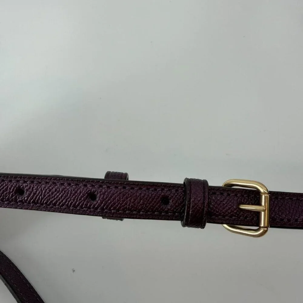 Coach Leather Bag Strap Plum Purple Gold Hardware - New